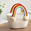 Abendtaschen Schöne Regenbogenwolken Handtasche handgemachte Baumwolle gewebt Meer Urlaub Strand Joker Stroh 230510