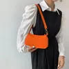 イブニングバッグ女性ワニのパターンキャンバスオレンジアンダーアームカジュアルレディース小さな肩の女性クラッチ財布とハンドバッグ