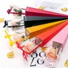 Autres fournitures de fête d'événement 10pcs couleur simple rose fenêtre transparente boîte bouquet fleur papier d'emballage sacs-cadeaux étuis pour fleurs saint valentin 230510