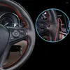 Steering Wheel Covers Car Stitch On Wrap Cover DIY Sewing Leather Breathable Soft Anti-Slip For 14.1inch Wheels