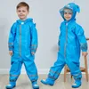 Rain Gear 3-10 Years Kids Cartoon Raincoat Outdoor Waterproof Jumpsuit Rainwear Coat Multicolor Unisex Children Frog Giraffe Coat 230511