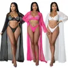 Cobertura de roupas de banho feminina para mulheres vestido de verão 2023 encobrimento de praia com spandex de três peças de três peças viagens de banho kaftan