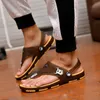 Kappy Męskie Flip Flip Flops Style Koreański okrągły głowica grube dolne buty plażowe Lekkie bez poślizgu zapatillas casa hombre 230510