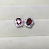 Stud Earrings Product Promotion 925 Pure Silver Natural Garnet Including Certificate For Friend Gift Lady