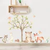 Party Decoration Cartoon Cute Animal illustration Watercolor Nursery Sticker Removable Wall Decals Art Print Kids Boys Room Interior Home Decor 230510