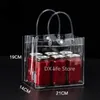 Gift Wrap 10pcs20pcslot Transparent soft PVC gift tote packaging bags with hand loop clear Plastic handbag cosmetic bag 230510