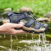 Sandales D'été En Plein Air En Cuir Véritable Casual Sports Hommes Romain Trekking Plage Sandalias Mâle Respirant Conception Eau Baskets 48 230510