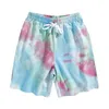 Running Shorts Mens Summer Gradient Tie Dye Sports Casual Beach Par Pants Board L Lattice