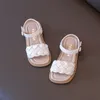 Slipper Sepatu Balita Perempuan Musim Panas DikePang Liburan Kaki Persegi Sandaal Anak Anak Lucu Beige Kuning 21 36 PU Kulit Fashion Anak Slider 230510