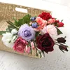 Dekorativa blommor konstgjorda fuktgivande riktiga touch latex rose blommor gren Bud Weddal Bridal Bouquet Valentine's Day Gift Home