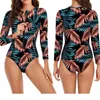 Maillots de bain pour femmes Surf Wear plage fermeture éclair maillot de bain à manches longues plongée Monokini femmes maillot de bain 2023 combinaisons Feminino été