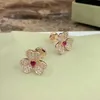 2023 Quality Charm Pendant Necklace Flower Design with Diamond Have Box Stamp in Rose Gold Plated PS5002 L