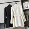 Women's Trench Coats Fashion Coat Dress Women 2023 Spring Autumn Windbreaker Female Size 4XL Black White Belt Blazer Vintage