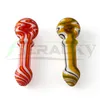 BERACKY US Glass Trippy Swirls Spoon Hand Pipes 4,5 tum handgjorda hårda glasrör Handrör rökningsfilter för tobak torr ört