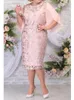 Kleider in Übergröße Herbst-Damen-Partykleid in Übergröße, elegantes Ballkleid mit Blumenstickerei für Hochzeitsgäste, schlanke, figurbetonte Bleistiftkleider 230511