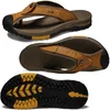 Slippers Summer Men Flip Flops Genuine Cow Leather Shoes Casual Outdoor Sandals Clogs Beach Platform Indoor Home Flipflop Slide 230510