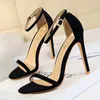 Dress Shoes 126-9 Fashion Women's Sandals Thin Heel Super High Suede Open Toe Summer Women High-heeled Pumps