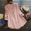 Bluzki damskie koszule CT097 Plus S5xl Spring Los Lose Vintage Cotton Casual Ladies Tops Streetwear 230510