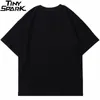 T-shirt da uomo T-shirt Hip Hop da uomo Streetwear T-shirt stampata in stile scuro T-shirt estiva a maniche corte Maglietta in cotone Harajuku Tops Nero 230511
