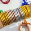 Charm Bracelets ALLYES Buddhist Temple Rush Bracelet for Women Men Shiny Multicolor Silicone Tube Bangles Female Jewelry Gifts 230511