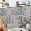 Party Decoration 24PCS Tile Sticker Kitchen Wall Waterproof And Oilproof Selfadhesive Wallpaper 3d Retro Art Pattern Removable Bathroom Decals 230510