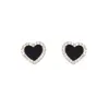 Pendiente de diseñador Pendiente de corazón de plata para mujer 925 oro rosa brillante anillos de oreja de cristal pendientes de diamantes diseñador de joyas diseñador para mujer