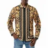 Chemises habillées pour hommes Chemise à manches longues décontractée pour homme Confortable Hommes royaux européens Angleterre Style Motif ethnique Tops formels pour hommes