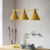 Pendant Lamps 3 Heads Wooden Restaurant Led Chandelier Modern Loft Designer Kitchen Cafe Bar Dinning Room Hanging Light Fixtures