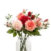 Dekorativa blommor konstgjorda fuktgivande riktiga touch latex rose blommor gren Bud Weddal Bridal Bouquet Valentine's Day Gift Home