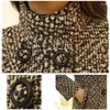 Femmes laine 2023 femmes mélanges manteau hiver automne mode élégante mère col roulé Plaid mince longue Tweed laine vêtements d'extérieur femme