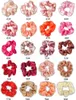 Favore di partito 60 colori Donna Seta Scrunchie Elastico fatto a mano Fascia per capelli Tinta unita Intestino crasso Anello per capelli Coda di cavallo Fascia T9I002305