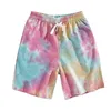 Running Shorts Mens Summer Gradient Tie Dye Sports Casual Beach Par Pants Board L Lattice