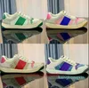 Tasarımcı Stripe Ayakkabı Moda Kirli Deri Dikiş Tenis Ayakkabı Kumaş Düşük Top Tuval Spor Sıradan Erkekler Kadın Sneaker Boyutlu 35-44