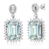 Dangle Earrings Huitan Trendy Luxury Square Light Blue Cubic Zirconia For Women Sparkling Bride Wedding Party Jewelry