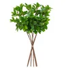 Decorative Flowers 38cm Artificial Plants Branch Fake Pendulous Clock Rubber Small Oak Foliage For Home Room Desktop Decor Garden Office