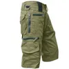 Męskie spodenki Summer Męskie Cargo Cargo Shorts Army taktyczne joggery szorty Mężczyźni bawełniane luźne prace swobodne krótkie spodnie plus rozmiar 5xl 230511