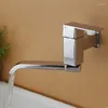 Badrumsvaskar kranar 360 roterbar kran krom väggmontering bassäng enkel kallt vatten kran kök tappträdgård