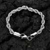 Silber Farbe Edelstahl Twisted Seil Kette Armband für Männer Frauen Mode Punk Armreif Schmuck Paar Armbänder