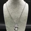 Łańcuchy długi naszyjnik ze stali nierdzewnej dla kobiet czarne naszyjniki ręczne wicca wicca wisiorki biżuteria acero nieutletna Joyeria n18554s08
