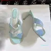 strass diapositives sandales croix couleur assortie stiletto bout ouvert designer chaussures de soirée 7.5cm 9.5cm chaussures d'été