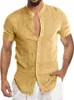 Camicie casual da uomo BOLF Camicetta a maniche corte in lino a maniche corte per l'estate 230511