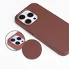 Coque de téléphone magnétique en cuir véritable Vogue pour iPhone 14 13 12 Pro Max durable protection intégrale souple pare-chocs solide grain de litchi couverture arrière prenant en charge le chargement sans fil