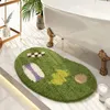 Carpets Oval Rug Nordic Bathroom Mat Soft Machine Washable Floor Pad Tub Side Doormat Aesthetic Home Room Decor Fluffy Rug Thick Carpet 230511