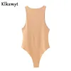 Kobiety Jumpsuits Rompers Klkxmyt Summer Ins Fashion Blogger 8 Kolor elastyczne seksowne body czołgowe kobiety Rompers Bodysuit Combinaison Femme Tops 230510