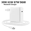 Chargers 30W 61W 87W PD USBC Notebook Laptops Power Adapter TypeC Fast Charger For MacBook Pro 12 inch 13 inch 2016 2019 Touch Bar