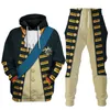 Hommes Survêtements Hommes Cosplay Médiéval Seconde Guerre Mondiale Vintage À Capuche Pantalon Décontracté Amusant Surdimensionné En Plein Air Sportswear Partie Imitation Ensemble