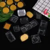 Plates 200 Pcs Moon Cake Box Plastic Cookie Bags Mooncake Packaging Inner Tray Transparent