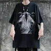 Kvinnors T-skjortor harajuku unisex mörka spöktryck kortärmad o nack t-shirts gotisk stil kvinnlig casual street skjorta goth sommar lös topp