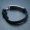 Классическая черная кожа для мужчин Blance Custerfud Custerful Fulte Steel Men Gift Jewelry