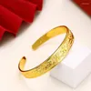 Bileklik mxgxfam Çin geleneksel ejderha ve Phoenix bilezikleri düğün kadınları için saf altın renk
